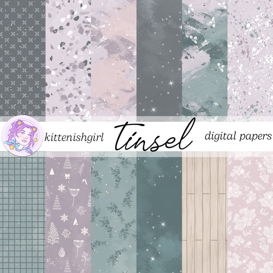 Tinsel - Purple // Digital Papers