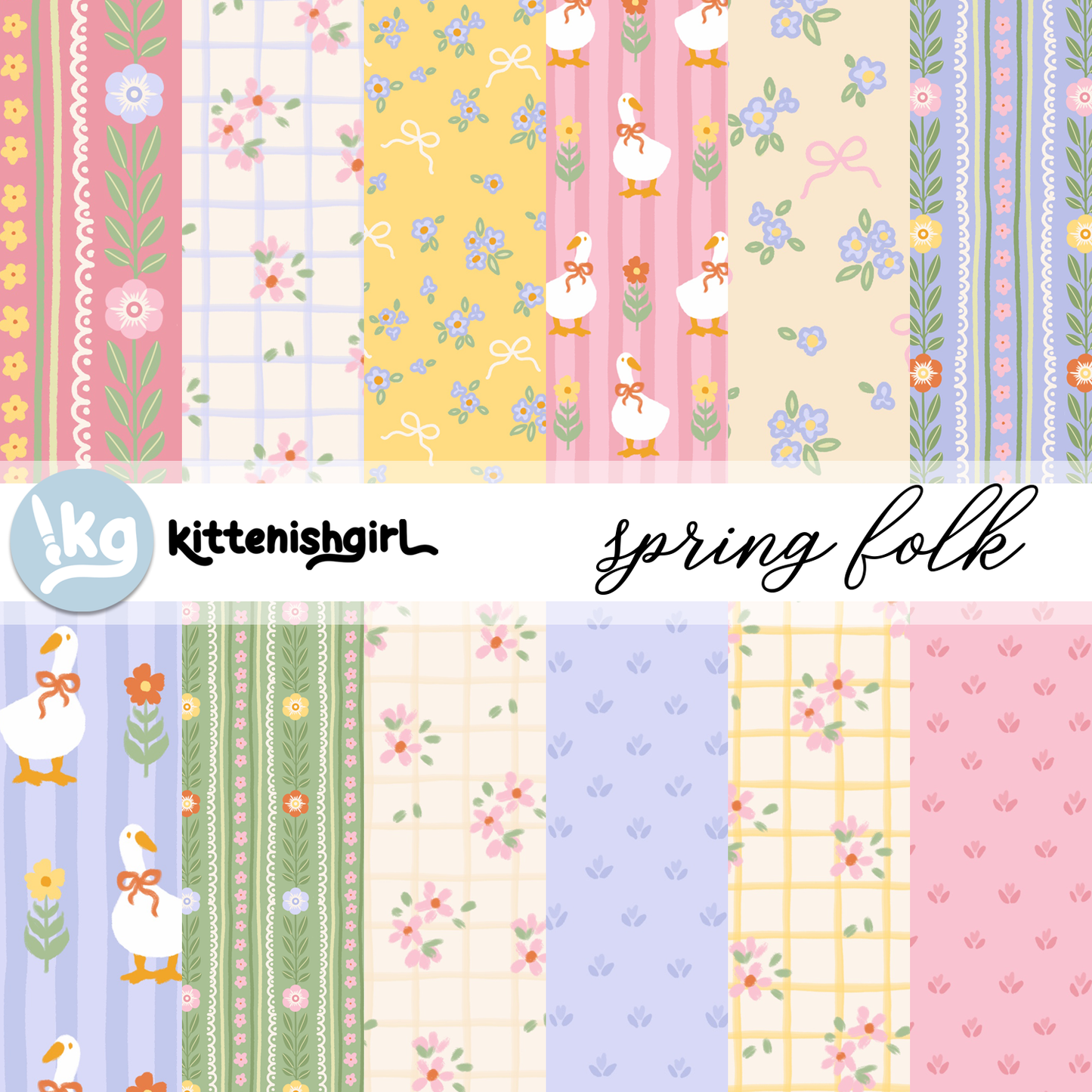 Spring Folk // Digital Papers