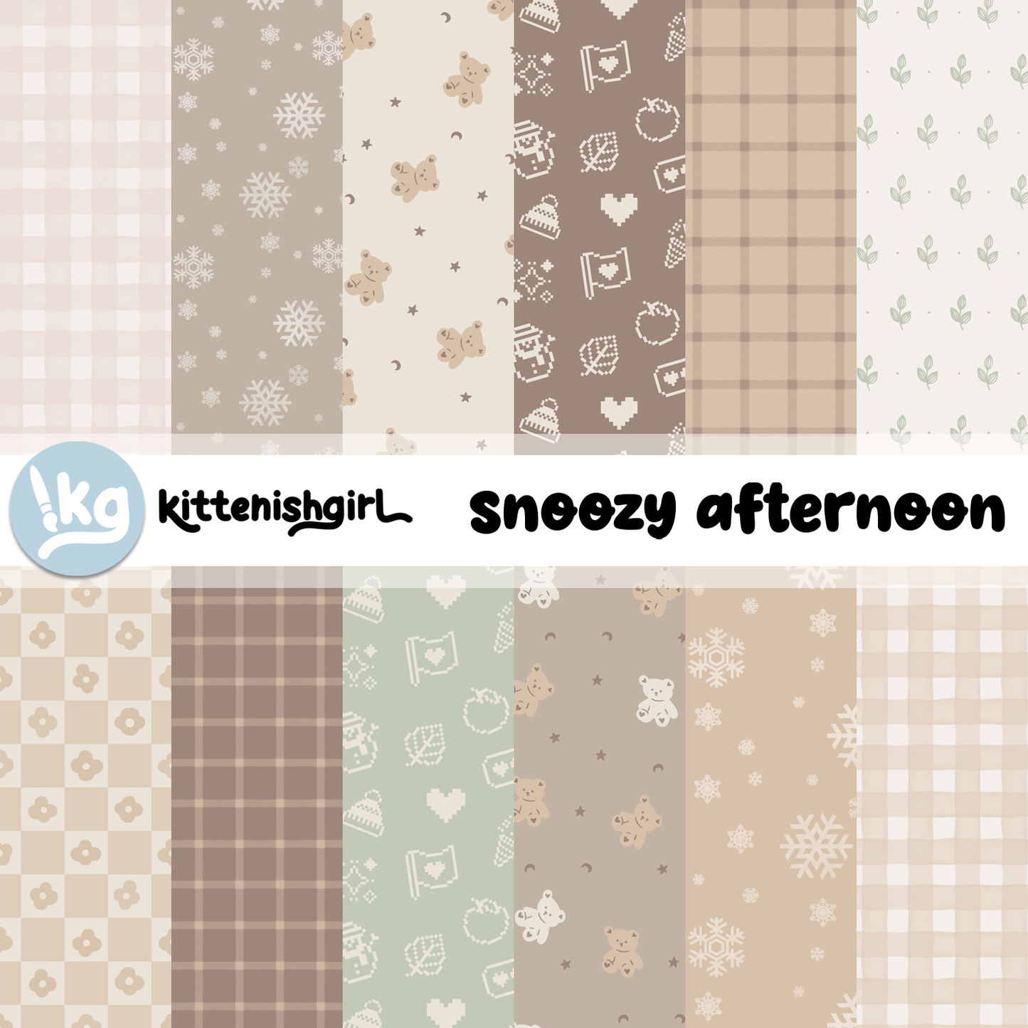 Snoozy Afternoon // Digital Papers