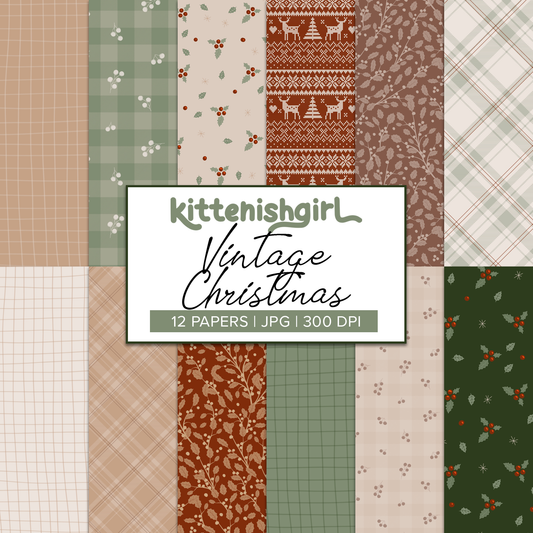 Vintage Christmas // Digital Papers