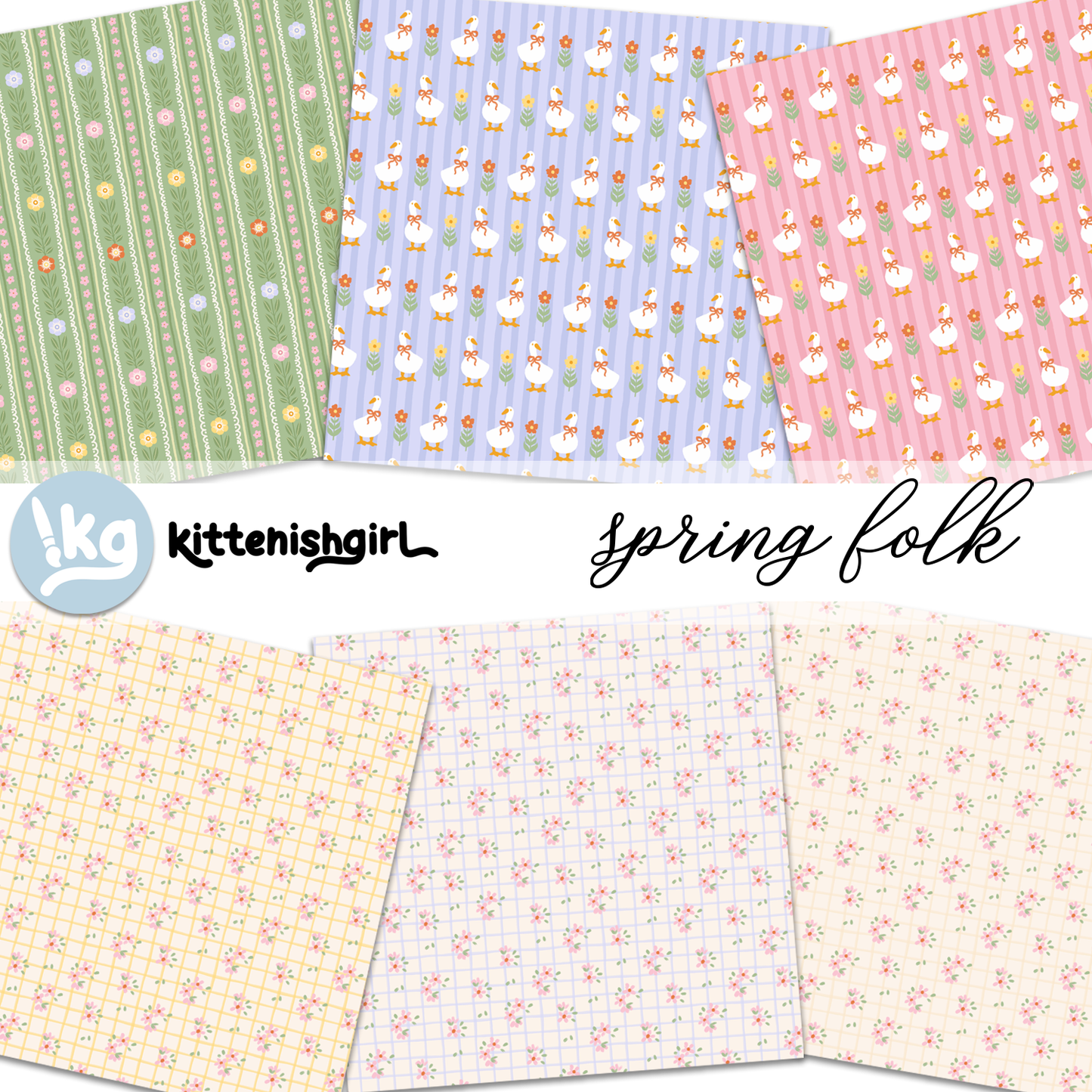 Spring Folk // Digital Papers