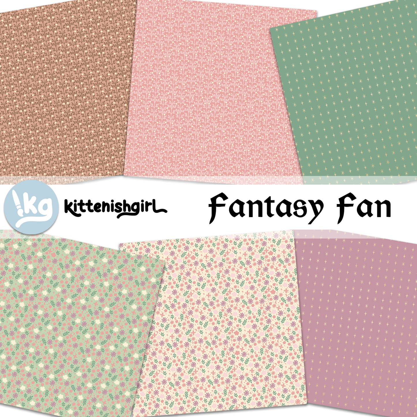 Fantasy Fan // Digital Papers