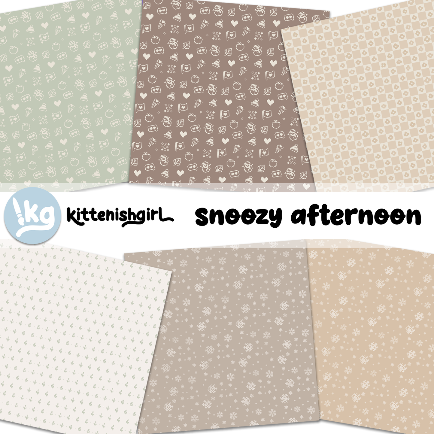 Snoozy Afternoon // Digital Papers