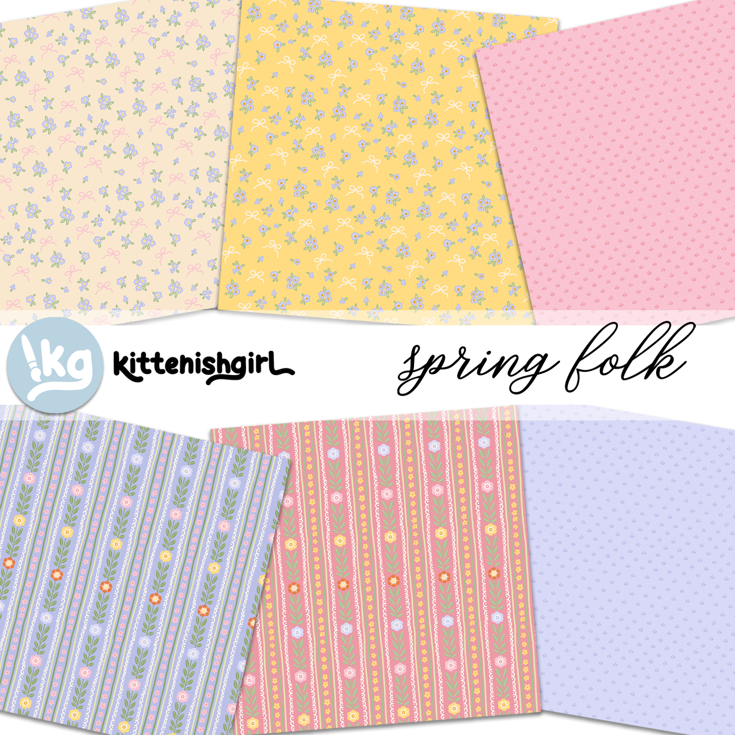 Spring Folk // Digital Papers