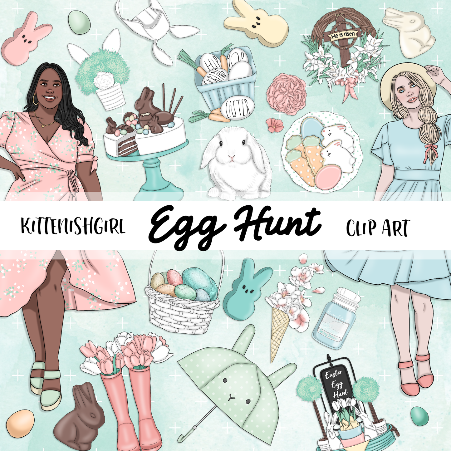 Egg Hunt // Clip Art