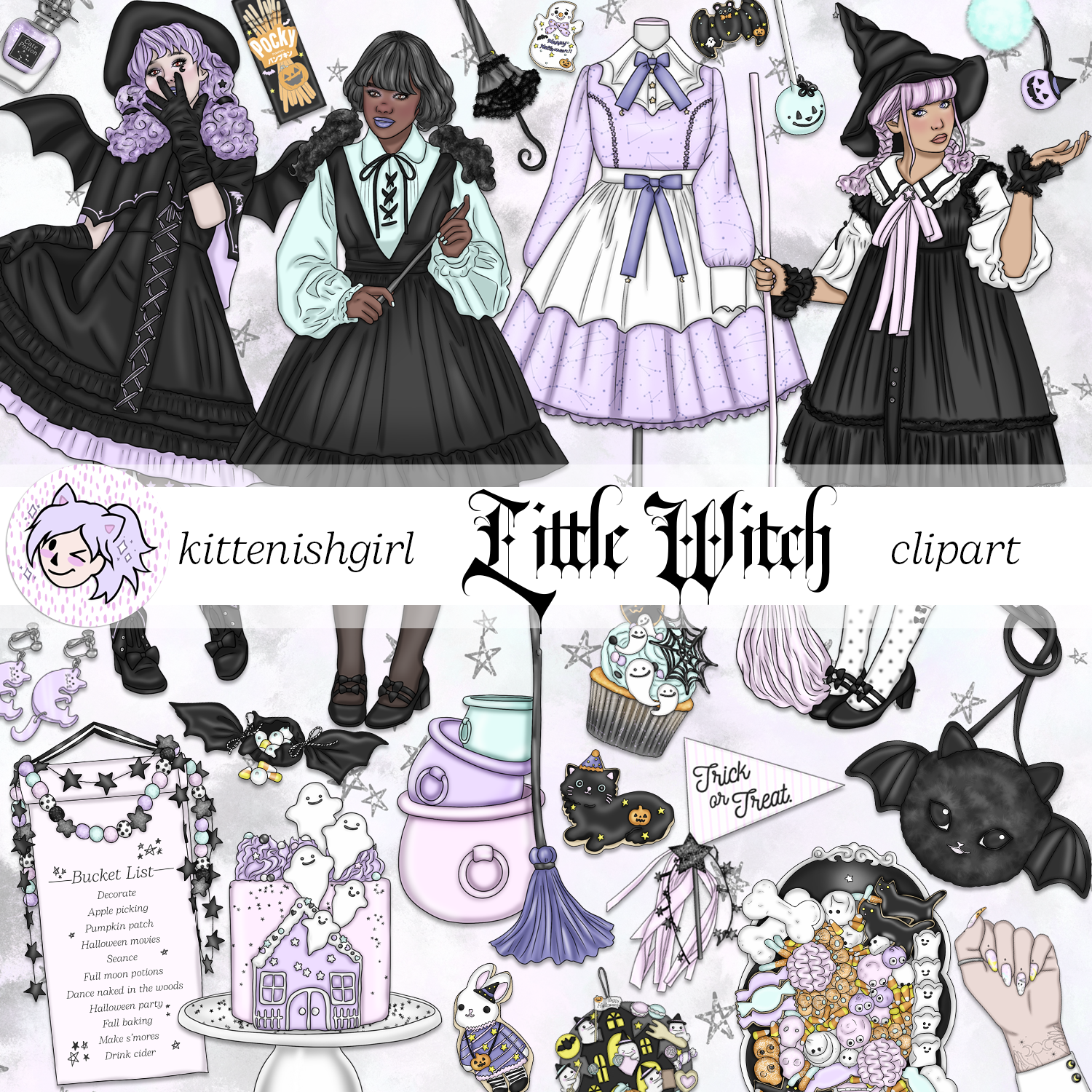 Little Witch // Clip Art – kittenishgirl