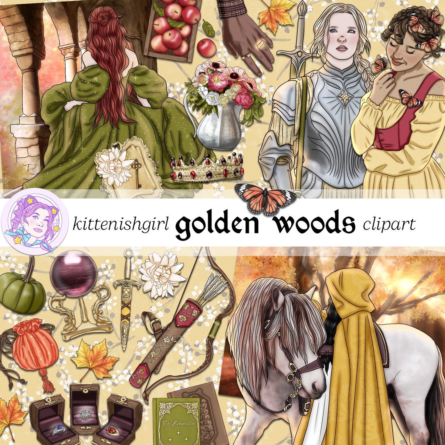 Golden Woods // Clip Art
