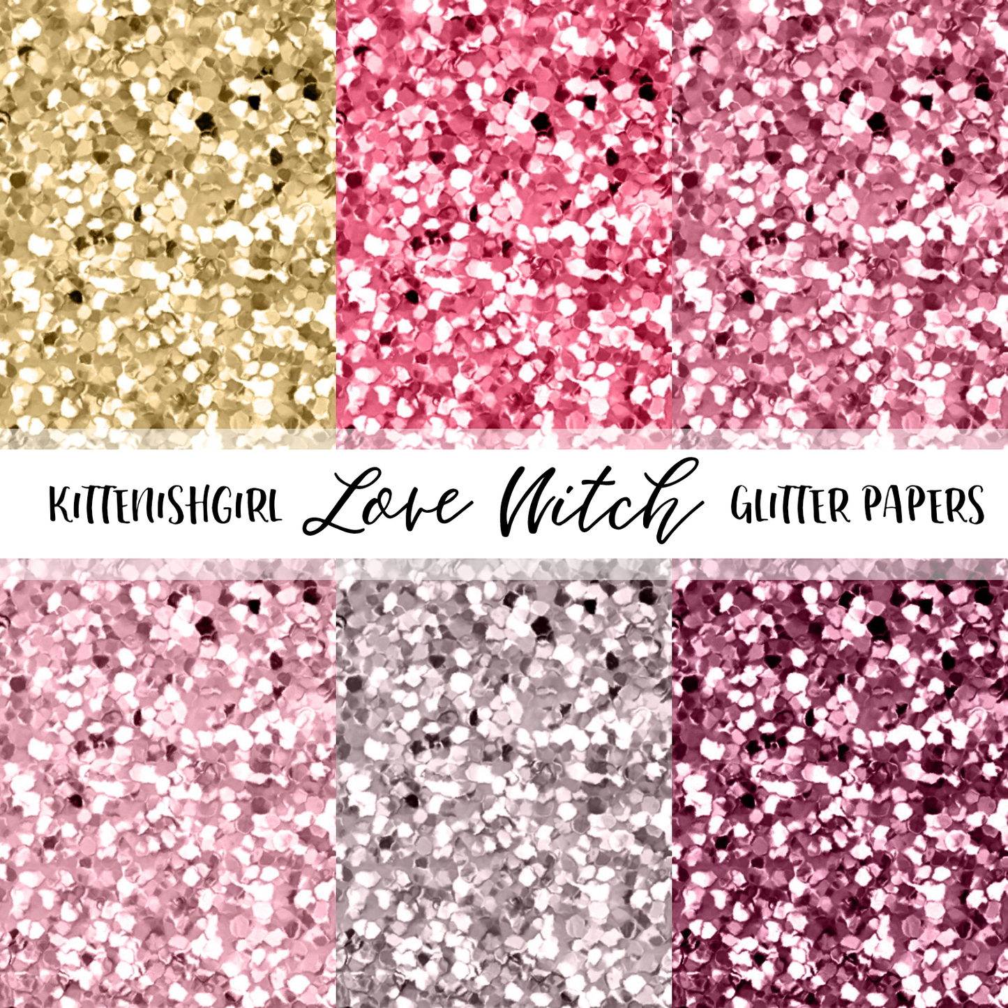Love Witch // Glitter Digital Papers