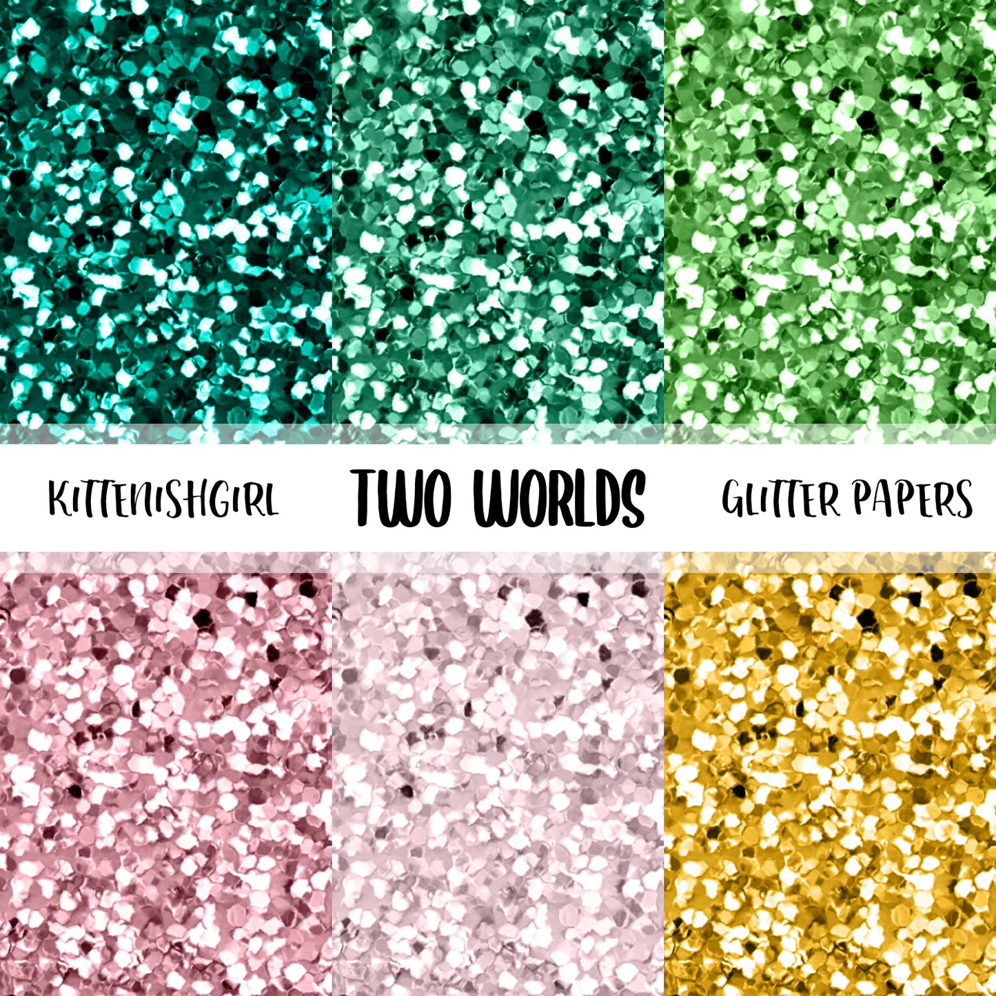 Two World // Glitter Digital Papers