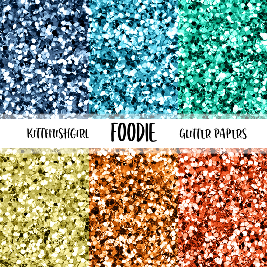 Foodie // Glitter Digital Papers