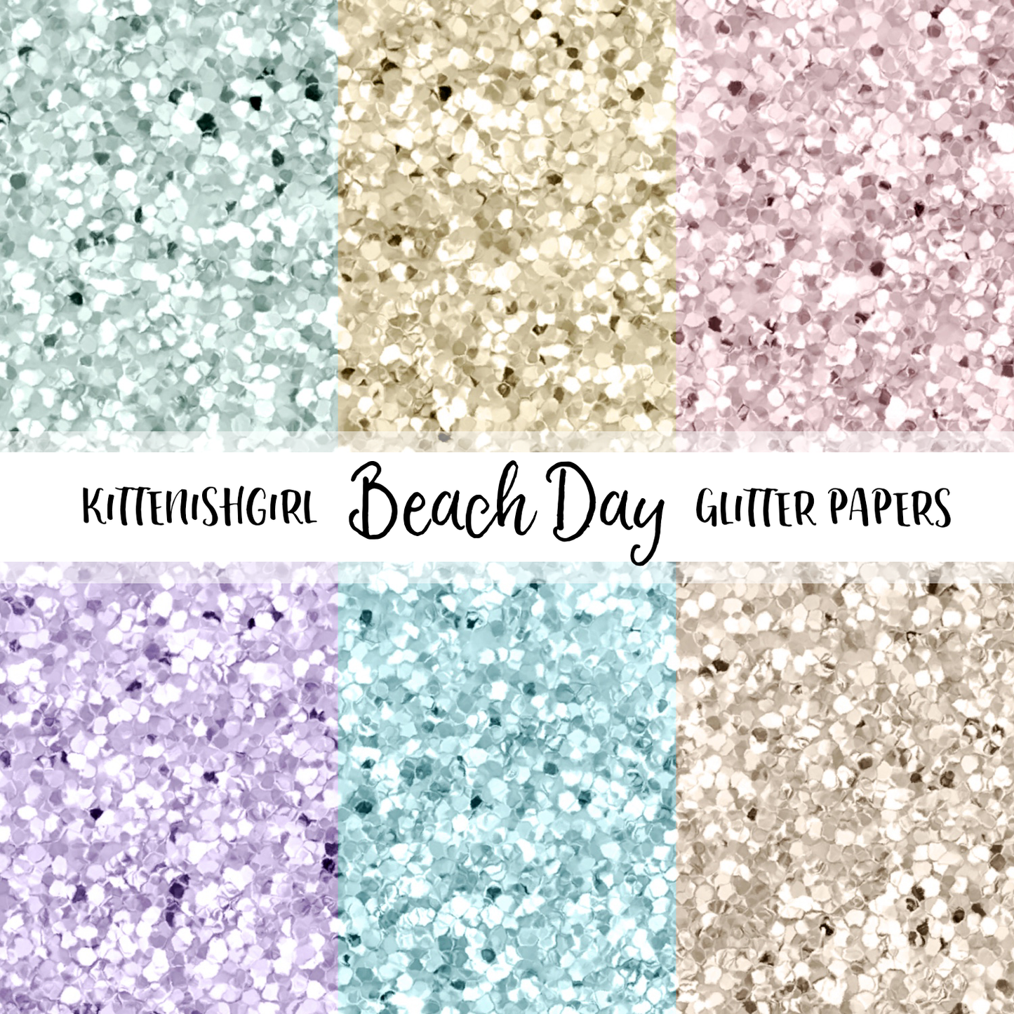 Beach Day // Glitter Digital Papers