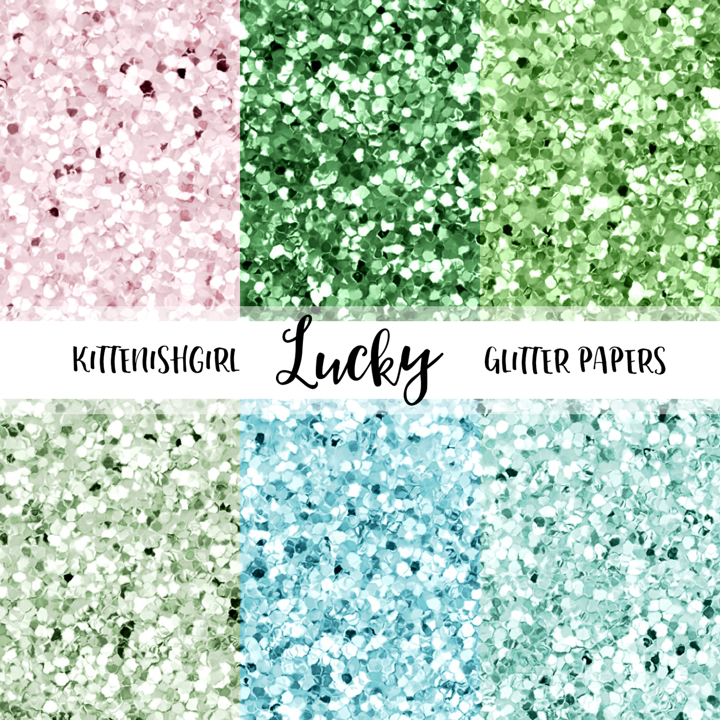 Lucky // Glitter Digital Papers