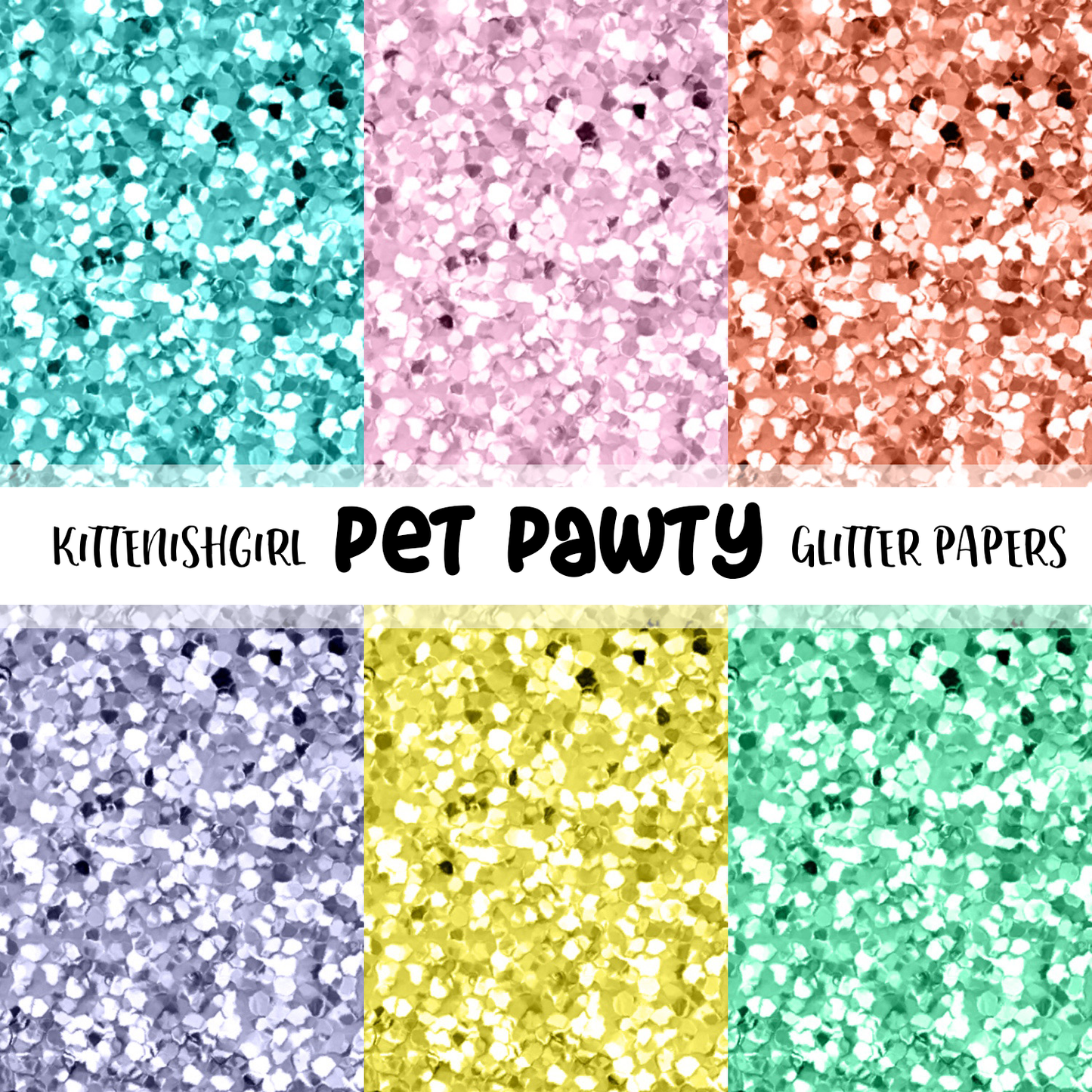 Pet Pawty // Glitter Digital Papers