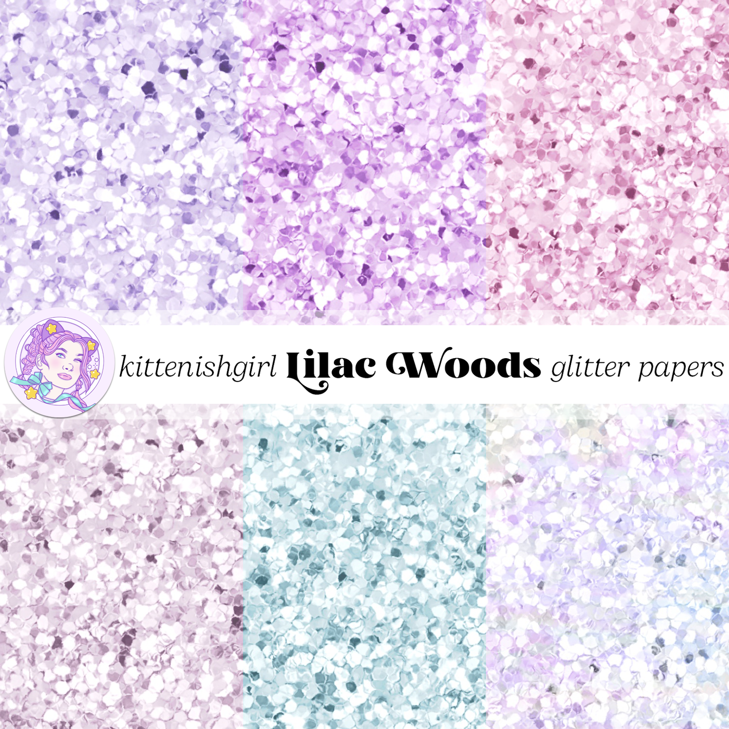 Lilac Woods // Glitter Digital Papers