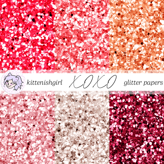 XOXO // Glitter Digital Papers