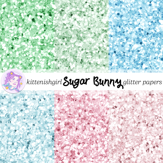 Sugar Bunny // Glitter Digital Papers