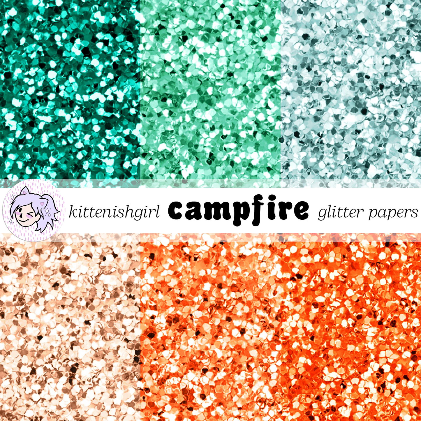 Campfire // Glitter Digital Papers