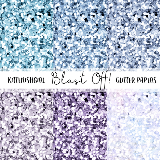 Blast Off! // Glitter Digital Papers