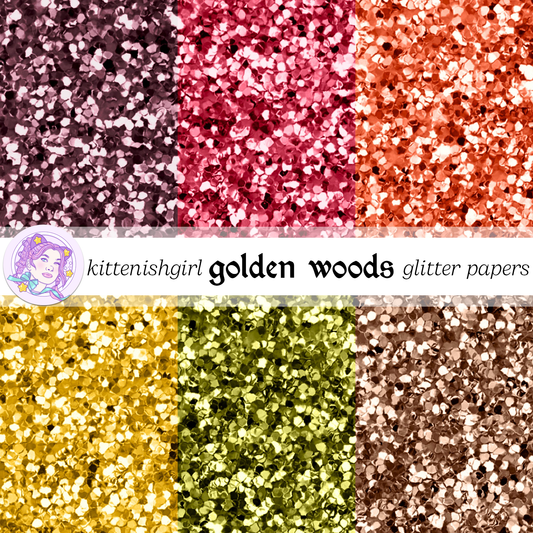 Golden Woods // Glitter Digital Papers