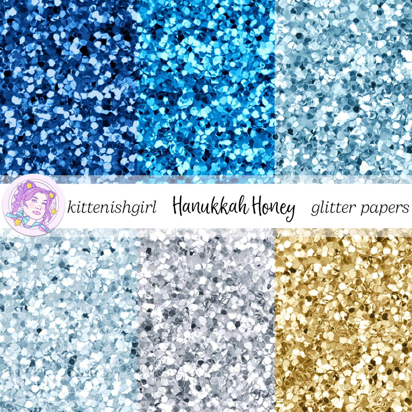 Hanukkah Honey // Glitter Digital Papers