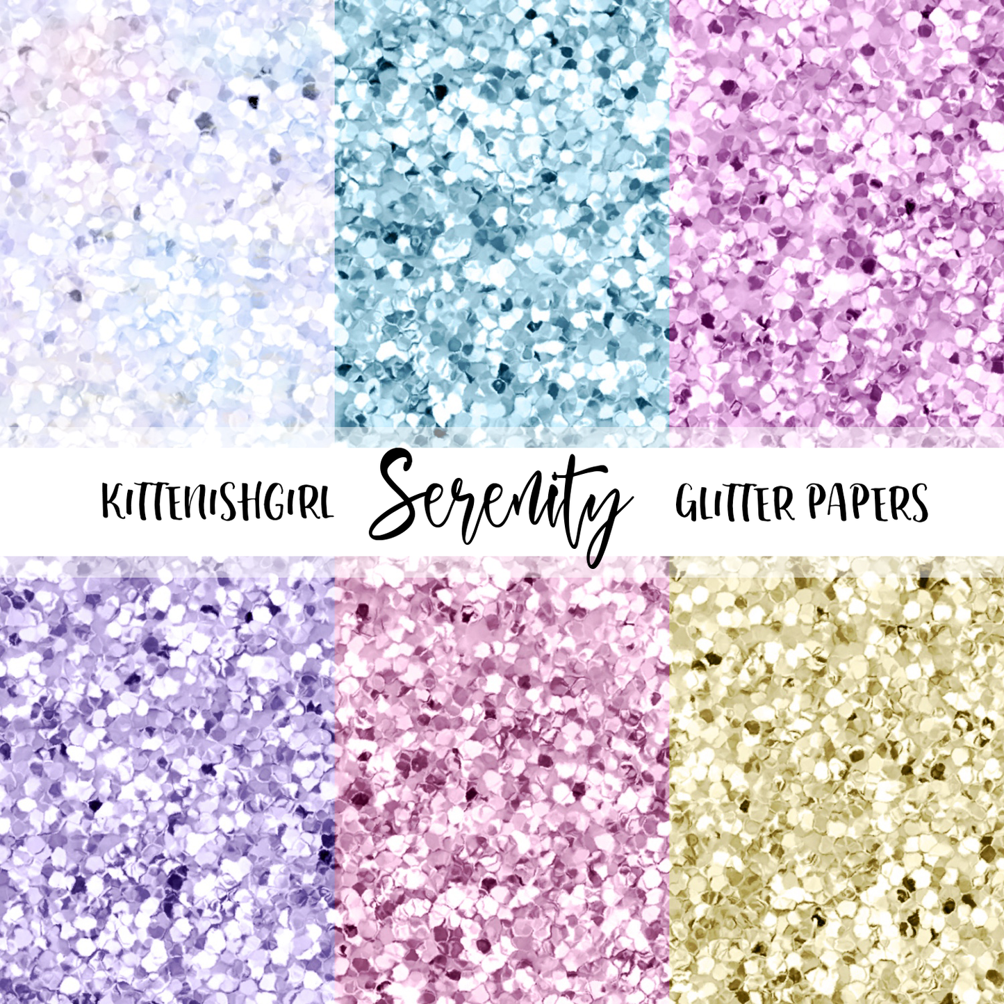 Serenity // Glitter Digital Papers