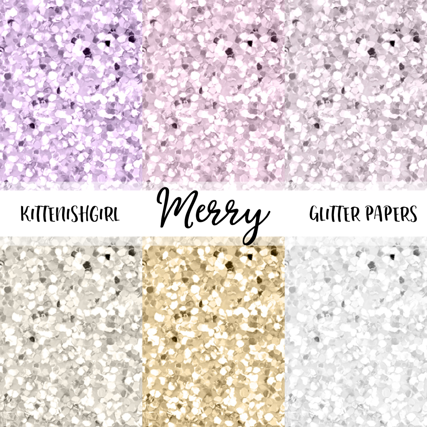 Merry // Glitter Digital Papers
