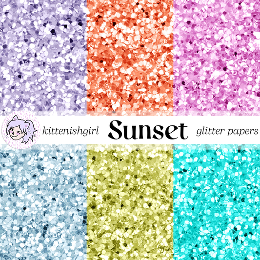 Sunset // Glitter Digital Papers