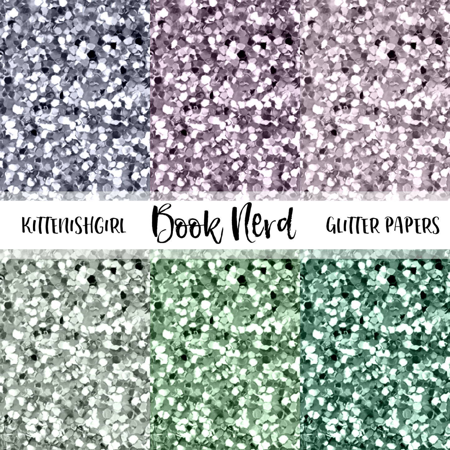Book Nerd // Glitter Digital Papers
