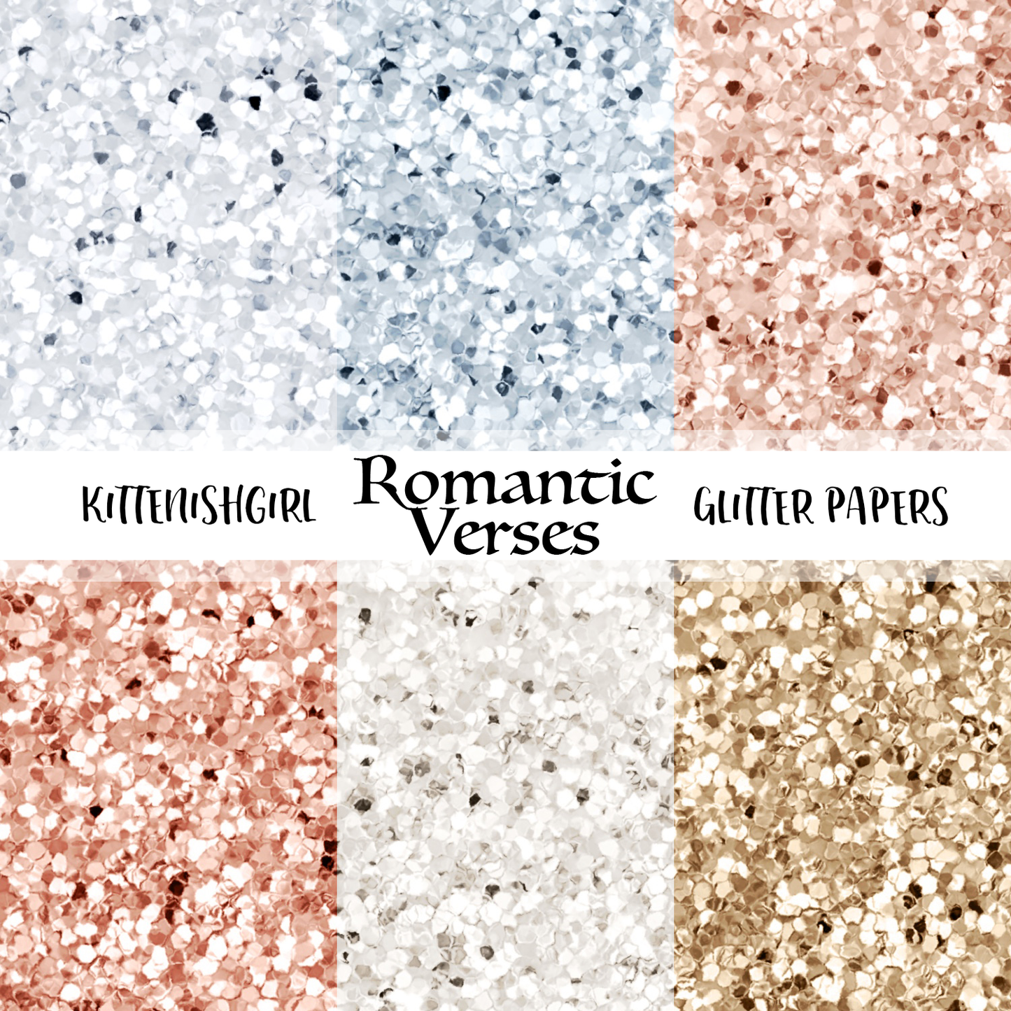 Romantic Verses // Glitter Digital Papers
