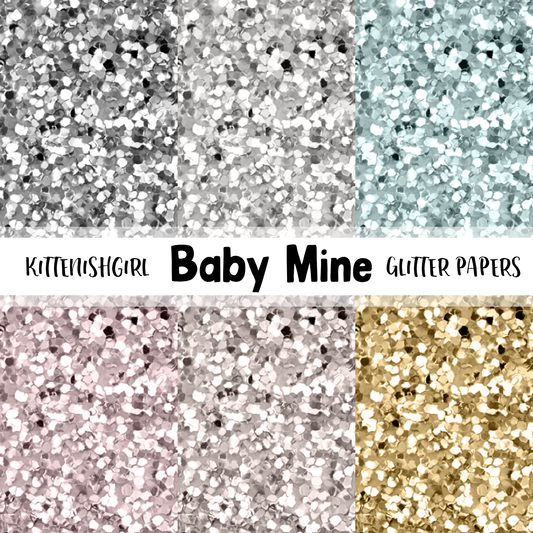 Baby Mine // Glitter Digital Papers