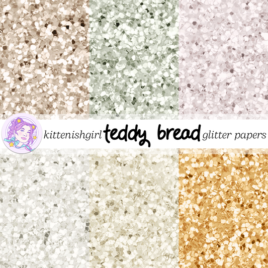 Teddy Bread // Glitter Digital Papers