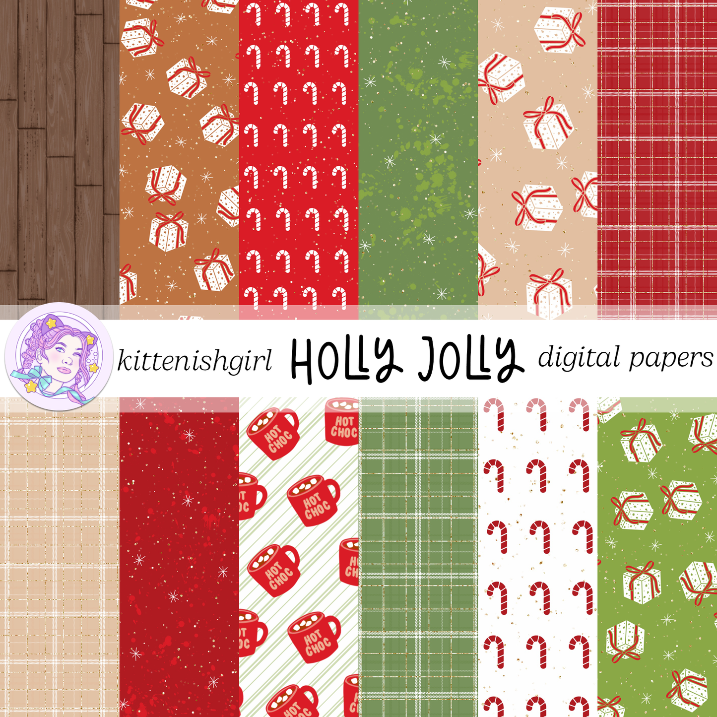 Holly Jolly // Digital Papers