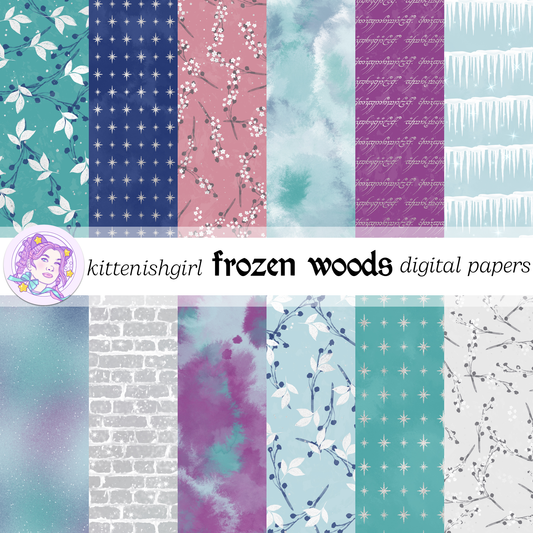Frozen Woods // Digital Papers