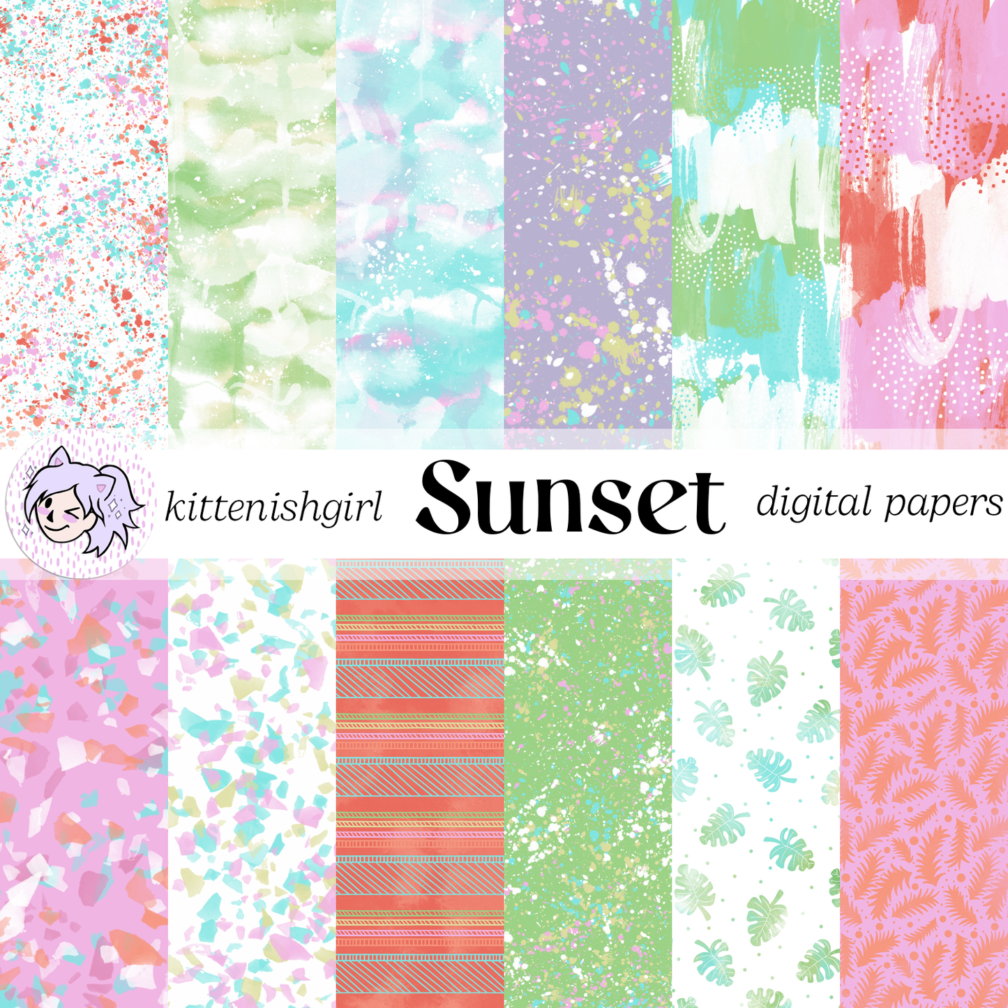 Sunset // Digital Papers