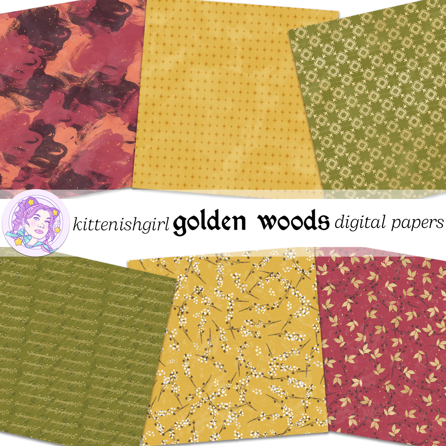 Golden Woods // Digital Papers