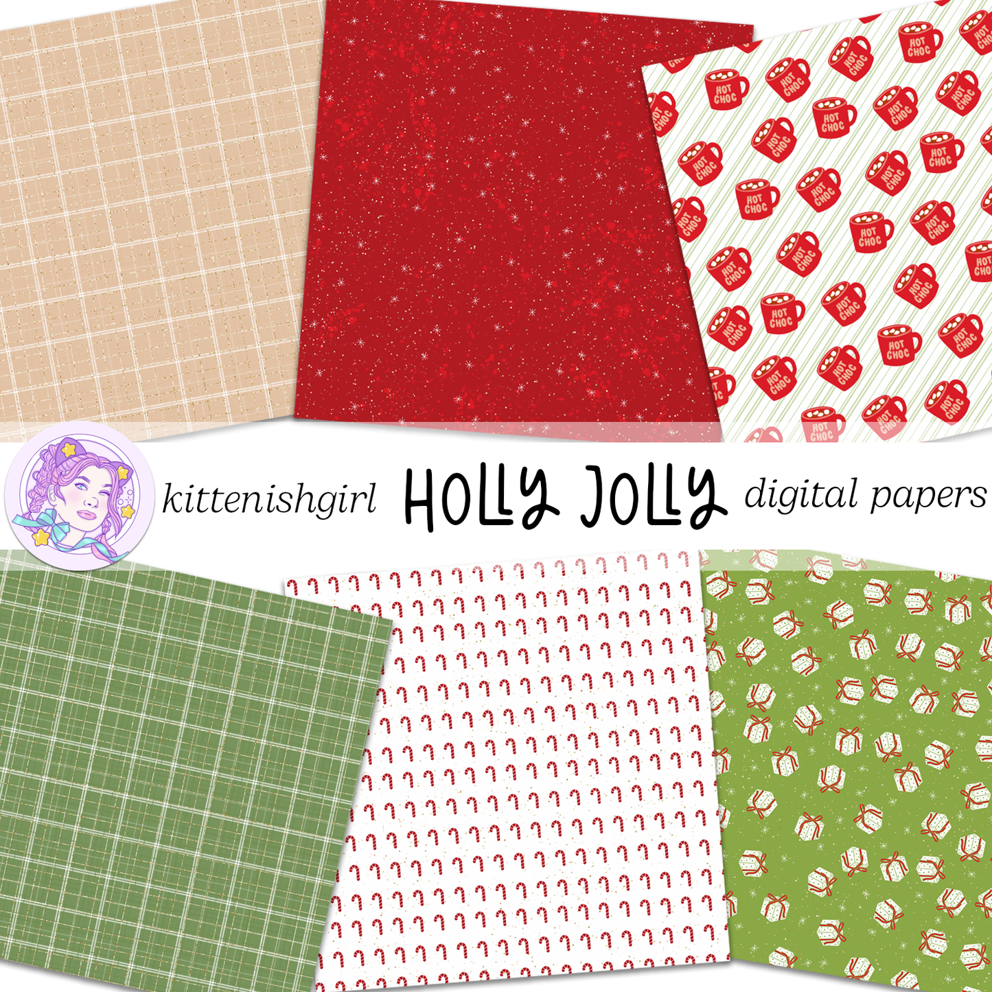 Holly Jolly // Digital Papers