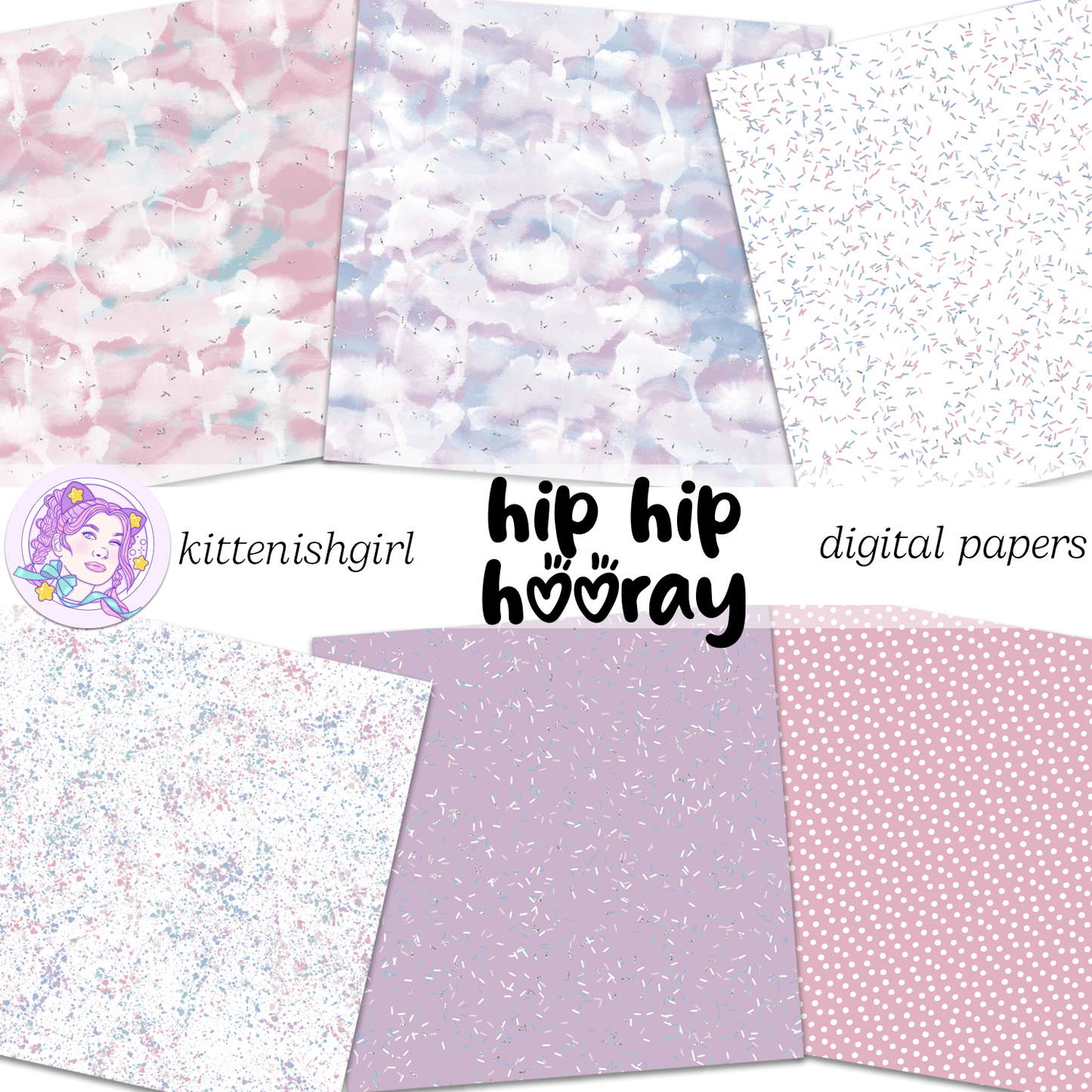 Hip Hip Hooray - Soft // Digital Papers