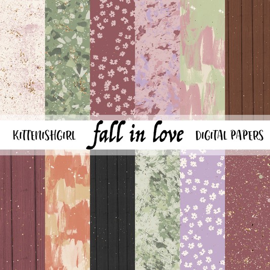 Fall In Love // Digital Papers